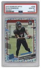 2023 Donruss Optic - Rated Rookie Bijan Robinson #206 Rocket Prizm (RC) PSA 10