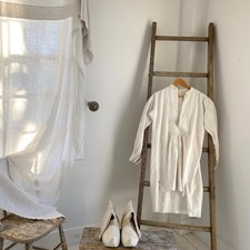 FC Antique French Chemise Linen Night Shirt Primitive Undergarment Folk Clothin