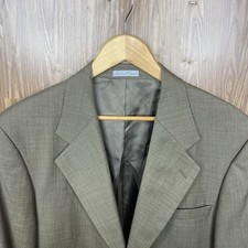 Bachrach Blazer Jacket Mens 44R Brown Solid Pure New Wool Three Buttons