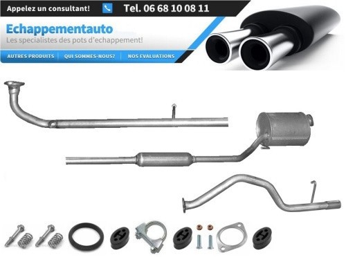 Échappement Daihatsu Cuore V 1.0 en acier aluminisé durable avec kit complet
