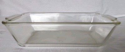 Vintage 40's Pyrex #212 D-H Clear Glass Bread Baking Dish w/Older Trademark -USA