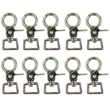 10 Pcs Swivel Snap Hooks-Metal Spring-Loaded Clip with Rotating Base