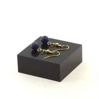 Steine Und Mineralien. Ohrringe 1 Perle Lapis Lazuli 8 Mm In Vergoldetem Stahl