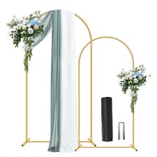 Metal Arch Backdrop Stand 7.2FT 6FT Wedding Arch Backdrop Stand Set of 2 Gold...