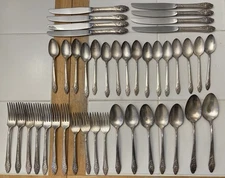 Vintage Oneida Community Plate Evening Star Flatware Set- 53 Pieces