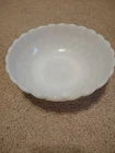 Vintage Anchor Hocking White Milk Glass Bubble Pattern Serving Bowl