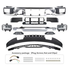 Front Bumper Assembly Upgrade Fog Light For 2024-2025 Ford F-150 W/o Sensor Hole