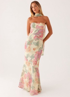 PEPPERMAYO Under The Pagoda Maxi Dress in Yellow Peony- US 8 / AU 12 | eBay