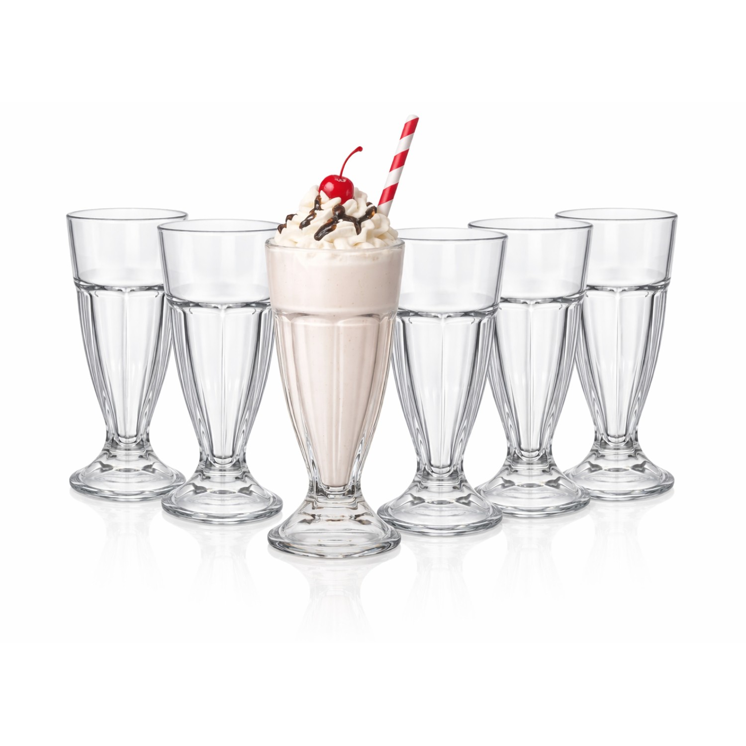 Sundae Dessert Milkshake Ice Cream Soda Knickerbocker Glass Clear 300ml 6Pcs