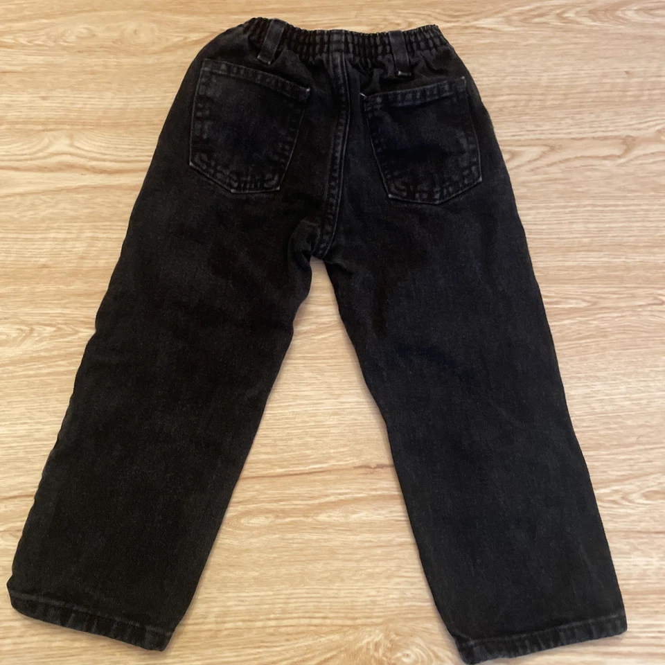 Vintage Black Wrangler Jeans 4t Zipper/Button Fly 100% Cotton Denim Pants - Image 4 of 4