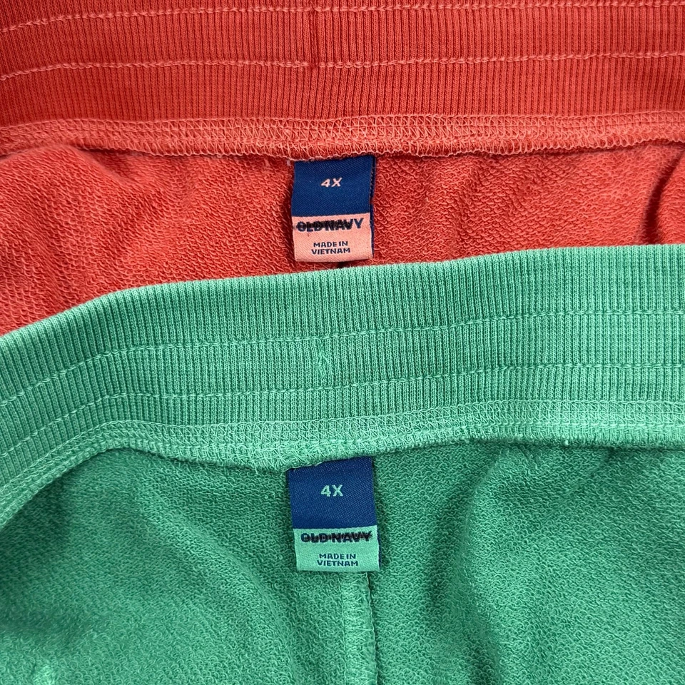 Juego corto Old Navy Plus para mujer de felpa francesa 4X naranja verde Foto 2 de 4