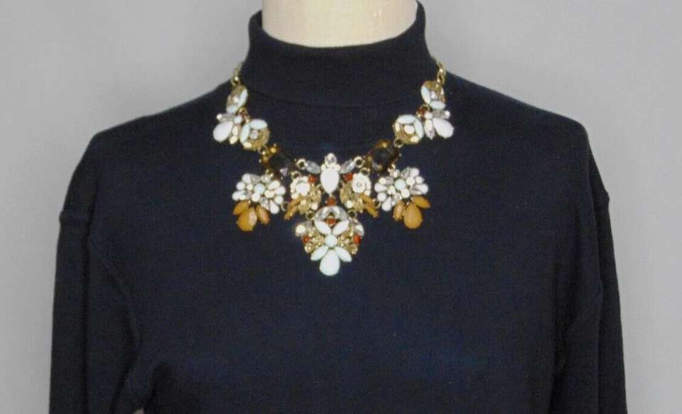 Collar distintivo de bisutería vintage con cuentas pedrería gruesas piedras decorativas Foto 2 de 4