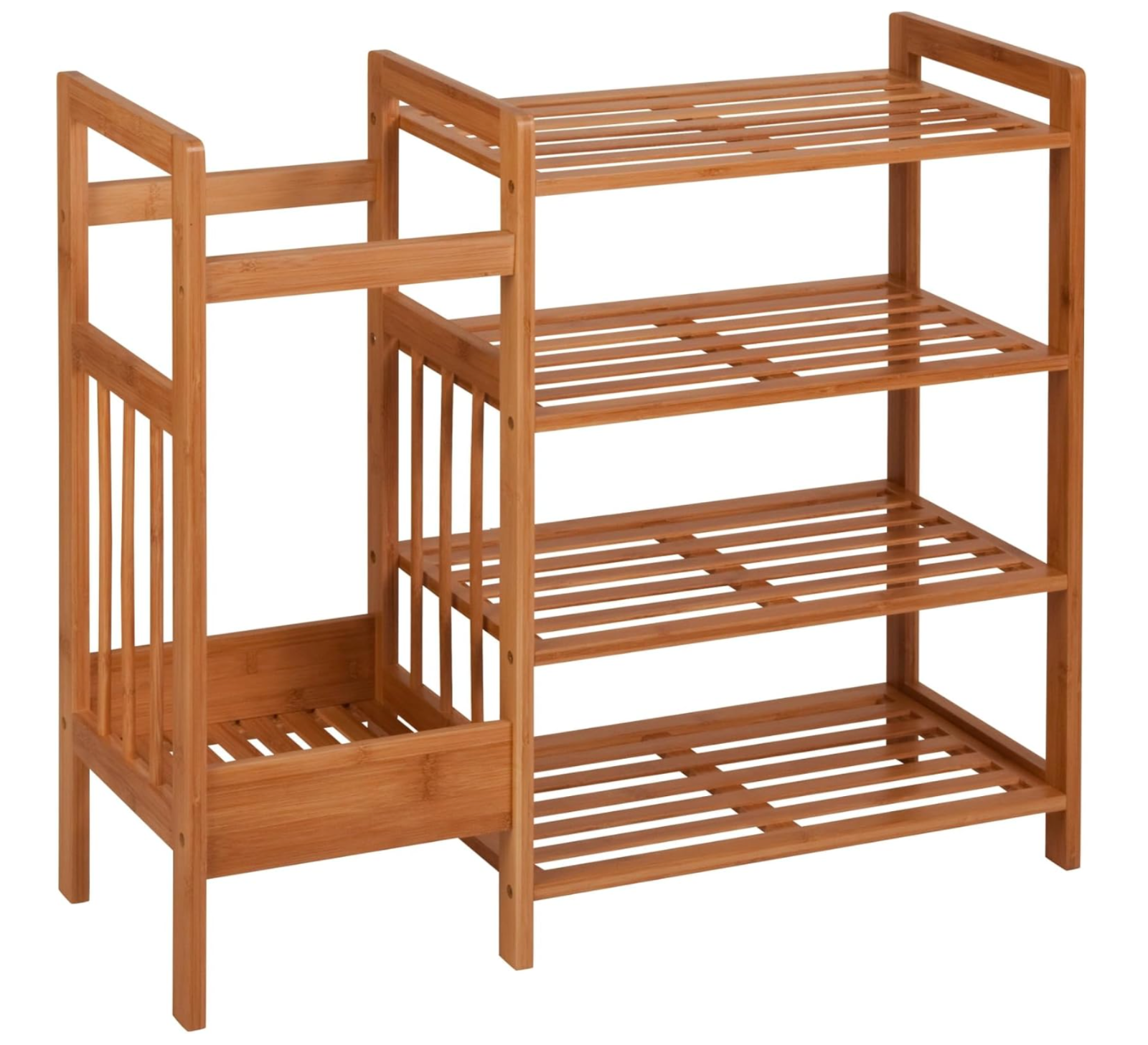 Bamboo Shoe Organizer & Umbrella Rack for Entryway Hallway Mudroom-image