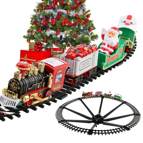 Luxury Electric Christmas Train Tracks Set Lights Sound Kids Toy Gift Tree Decor - Picture 7 of 12