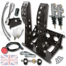 UNIVERSAL FLOOR MOUNTED 2 PEDAL CABLE PEDAL BOX + KIT B CMB0704-CAB-KIT-LINES