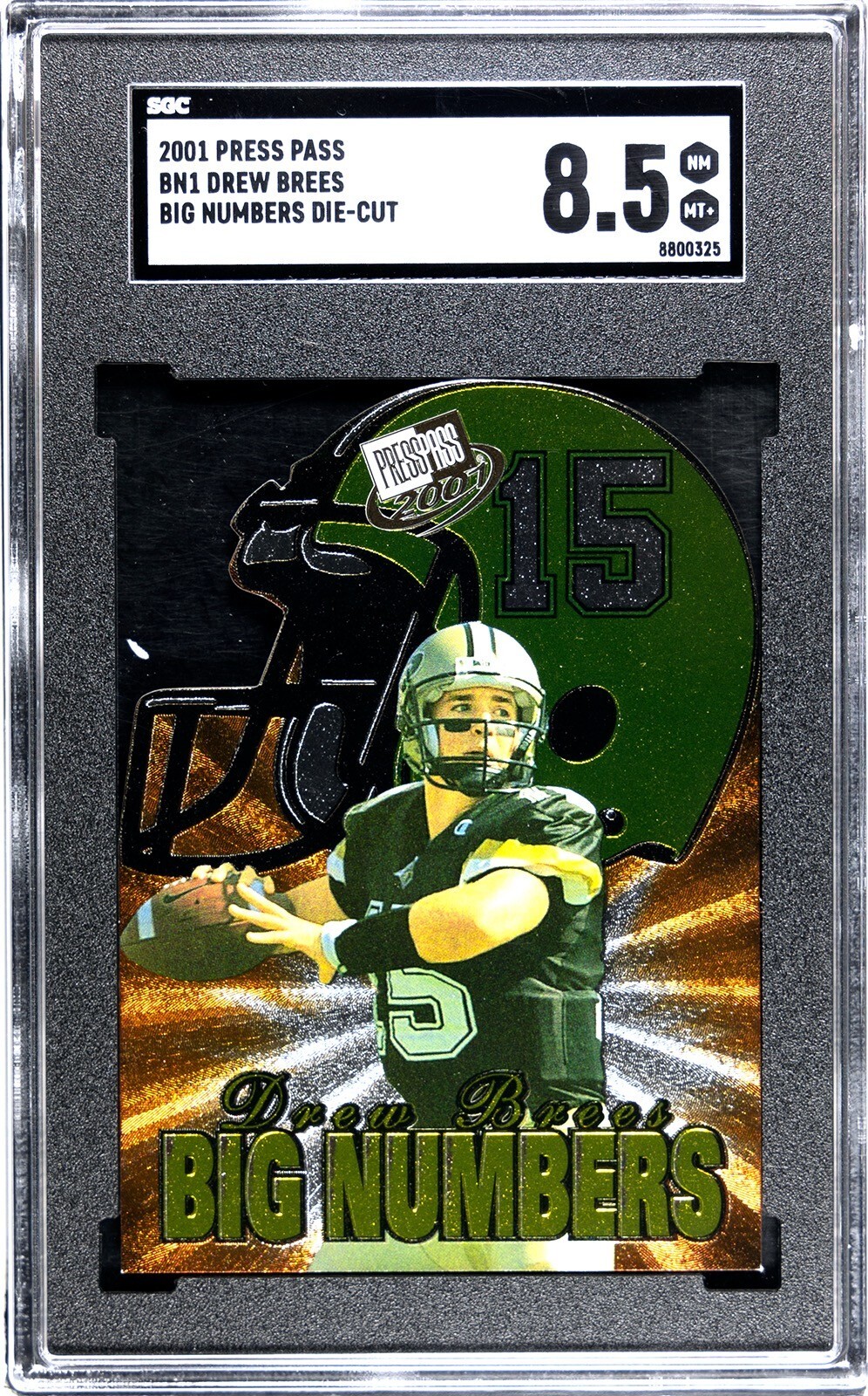 Drew Brees Press Pass Big Numbers #BN1 Die-Cut