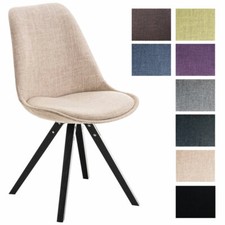 Besucherstuhl PEGLEG SQUARE schwarz Stoff mit Lehne Retro Stuhl Holz Küchenstuhl