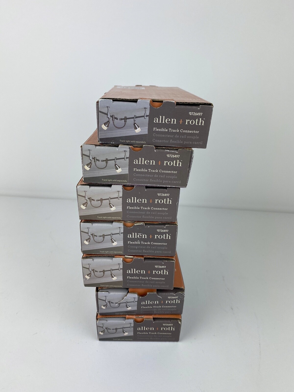 LOT 7 ALLEN ROTH 0726497 FLEXIBLE TRACK CONNECTOR BRUSHED NICKEL FINISH ...
