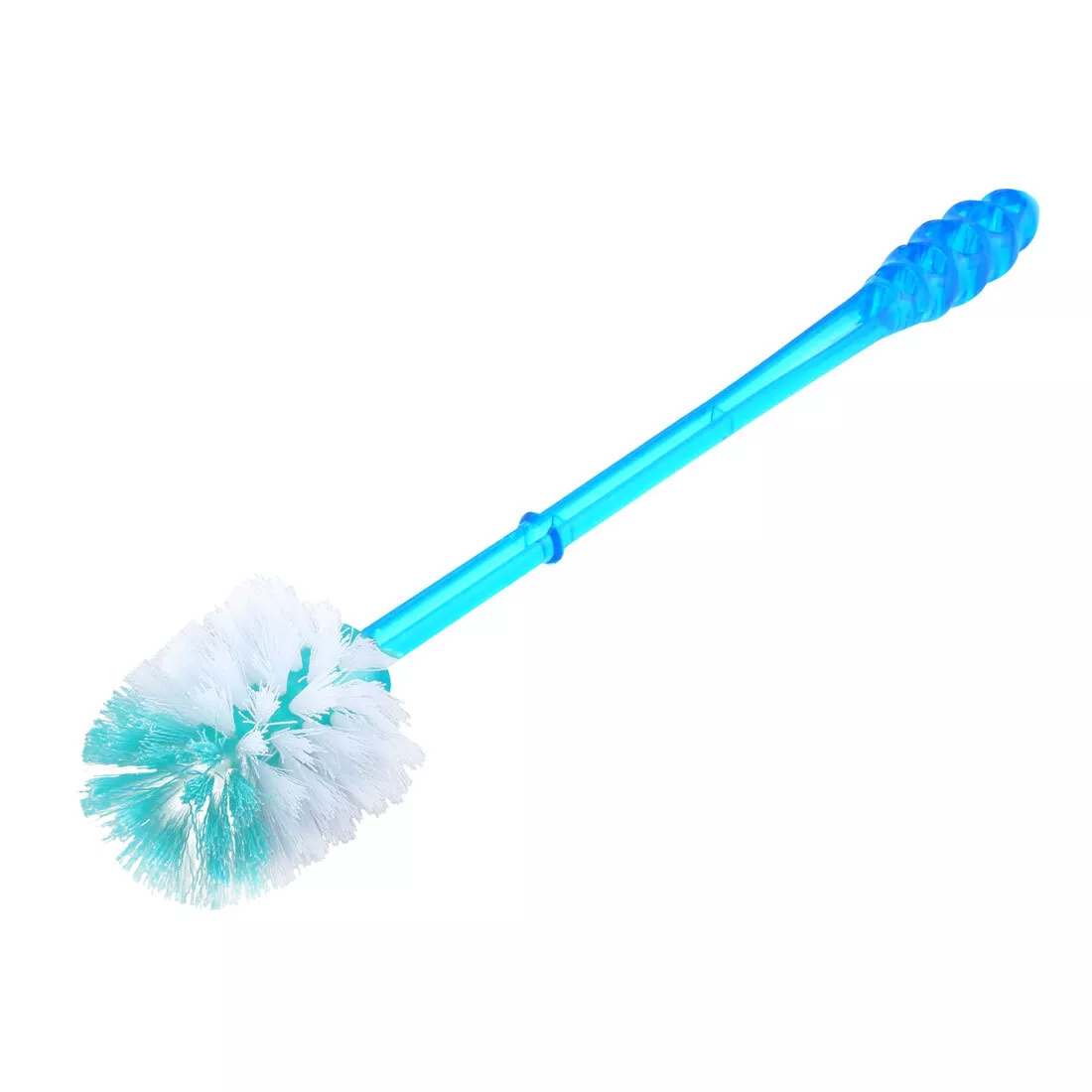 Washroom Plastic Grip Round Shape Bristle Head Toilet Cleaning