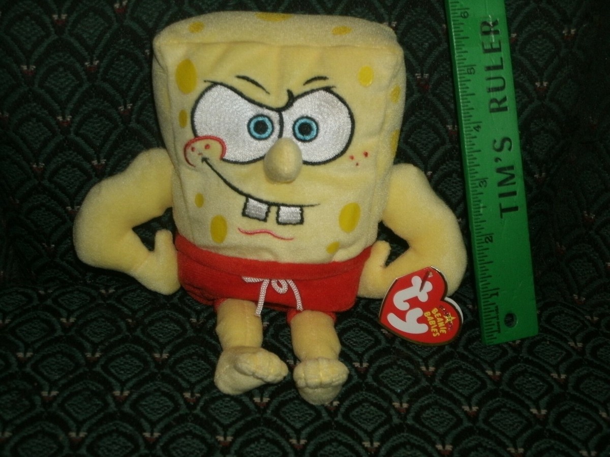 Ty Beanie Baby – MuscleBob BuffPants Spongebob Plüschfigur, Superweich & Kuschelig