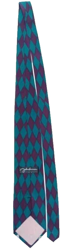 Obra de arte a cuadros verde/púrpura 100 % seda para hombre John Lennon corbata acuarela Foto 3 de 4