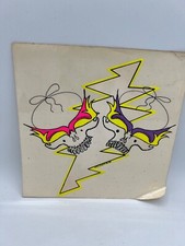 Vintage 1989 Psychedelic Neon Skull Hippy Window Sticker Decal Grateful Dead Era