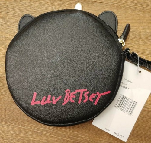 BETSEY JOHNSON Cat Coin Purse Black/White - Picture 6 of 12