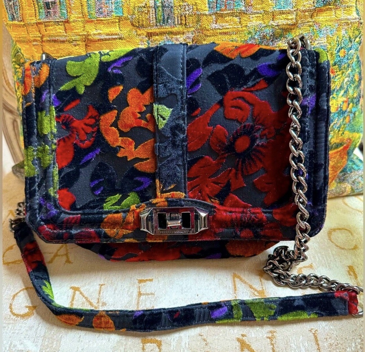 Rebecca Minkoff Love Floral Velvet Crossbody RARE FIND!!!!!! | eBay