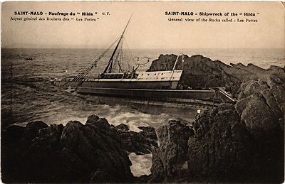AK St-Malo - Schiffbruch der ''Hilda'' - Gesamtbild der sogenannten Felsen (298314)