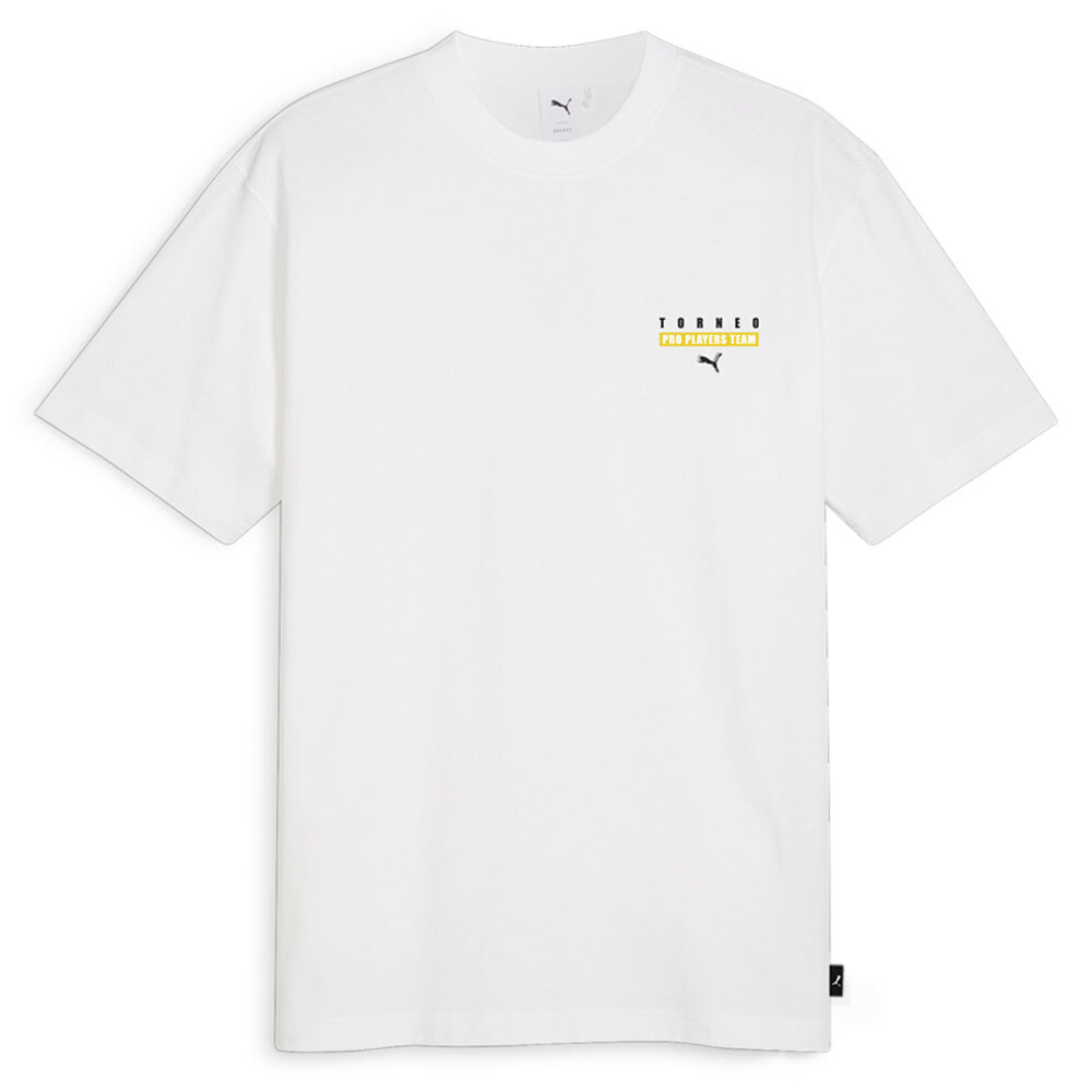 Футболка с круглым вырезом и коротким рукавом Puma Graphics Torneo, мужские белые повседневные топы, 62404
