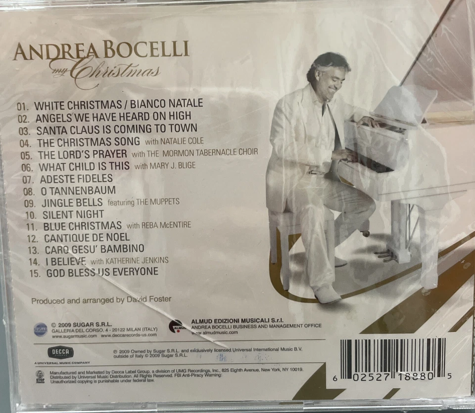 ANDREA BOCELLI MY CHRISTMAS 15 Classics w Mormon Tabernacle Choir CRACKED CASE!! Foto 2 de 4