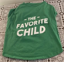Vibrant Life Dog Tee Shirt Medium The Favorite Child Green Fun Summer Attire