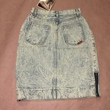 Vintage 1990  s Jordache Basics Denim Skirt, Double Zip, Deadstock NWT, Size 7