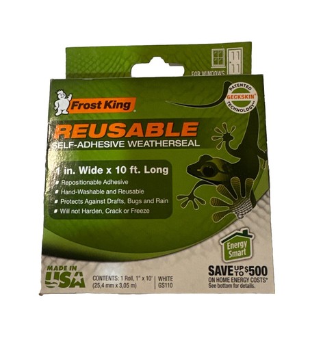 Frost King 1 Zoll x 10 Fuß wiederverwendbare selbstklebende Weatherseal GS110 Frost King - Bild 1 von 2