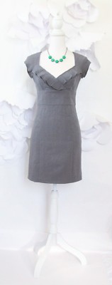 Nanette Lepore Sheath Cocktail Dress Women's 2 XS Gray Floral Brocade Holiday 