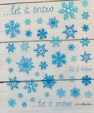 2 Sheets Let It Snow Snowflakes Holiday Sticker Papercraft Planner Scrapbook
