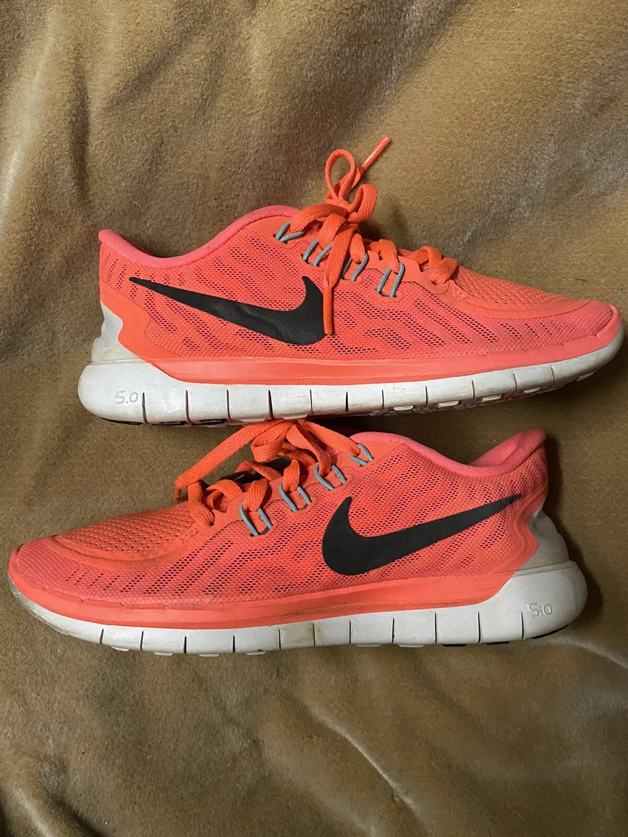 Nike Free 5.0 Volt Neon Orange/black Running Shoes Lace Up Women's  Size 6