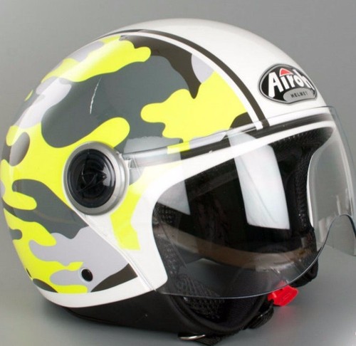 CASCO DEMI JET AIROH COMPACT MILITARY CPM70 YELLOW TG XL | eBay