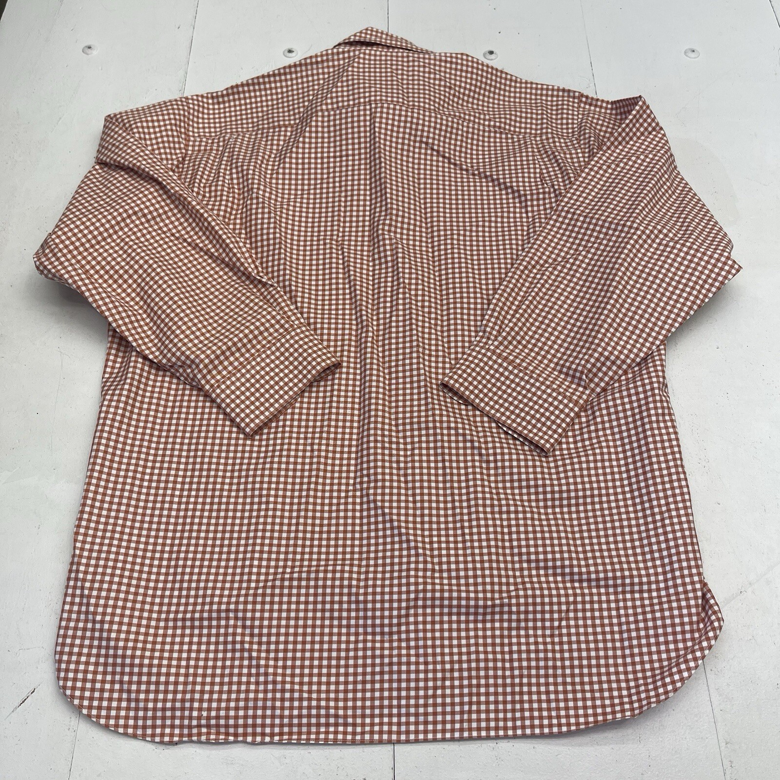 Robert Talbott Orange Gingham Plaid Long Sleeve B… - image 6