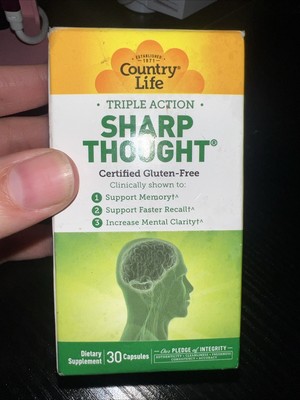 Country Life SharpThought 30 Capsules Gluten-Free, GMP Quality Assured,