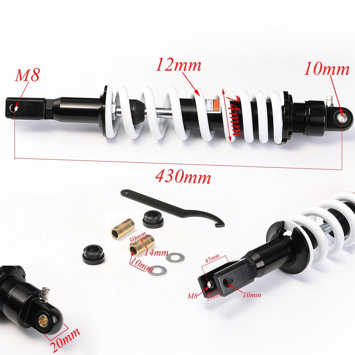 AMMORTIZZATORE SOSPENSIONE POSTERIORE IDRAULICA YSS OD220-250P PER SCOOTER