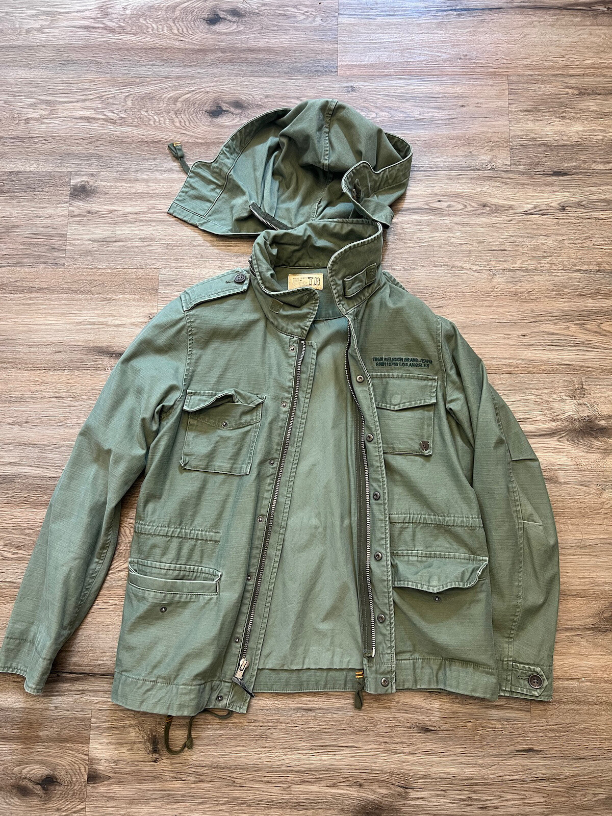 True Religion Military Jacket Green Size Small Vintage Gem