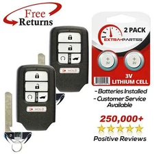 2 For 2016 2017 2018 Honda CR-V Pilot Keyless Smart Prox Remote Key Fob KR5V2X