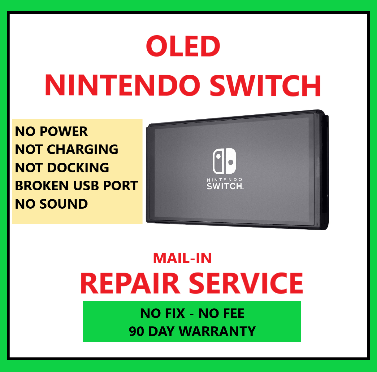 OLED Nintendo Switch Console Repair Service FIX NO POWER NOT CHARGING