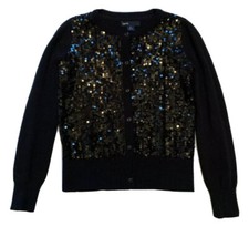 Gap Kids Girls Black Sequin Cardigan Dressy Fancy Holiday Party Sweater Sz S 6-7