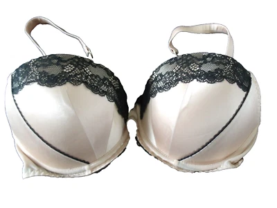 Marks & Spencer 32DD Apricot Mix U/W Boost Padded Silk Mix Lace Trim Push Up Bra - Image 1 of 4