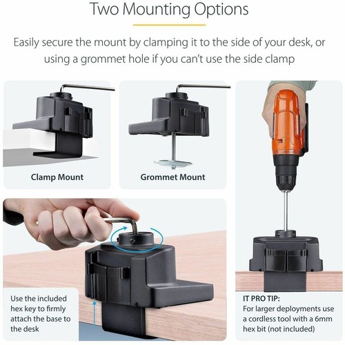 StarTech.com Triple Monitor Desk Mount For Up To Three 27in Screens, VESA 75x75/ - 第 4/9 張圖片