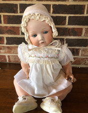 Rare antique bisque, life size 19", Nippon character baby doll, c.1915
