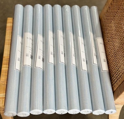 NEW Serena & Lily Faux Grasscloth Removable Wallpaper-Coastal Blue