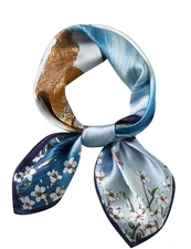 100% Mulberry Silk Neck Scarf 21''x21'' Small Square Hair Scarf for Women